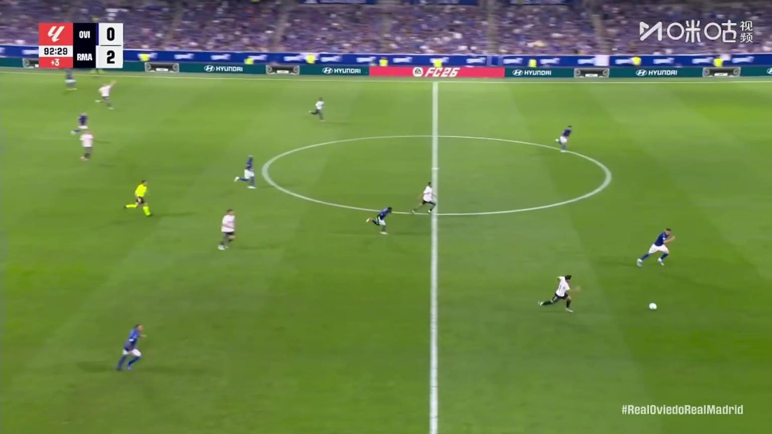 皇马3-0奥维耶多！迪亚斯右路横传，维尼修斯禁区推射破门