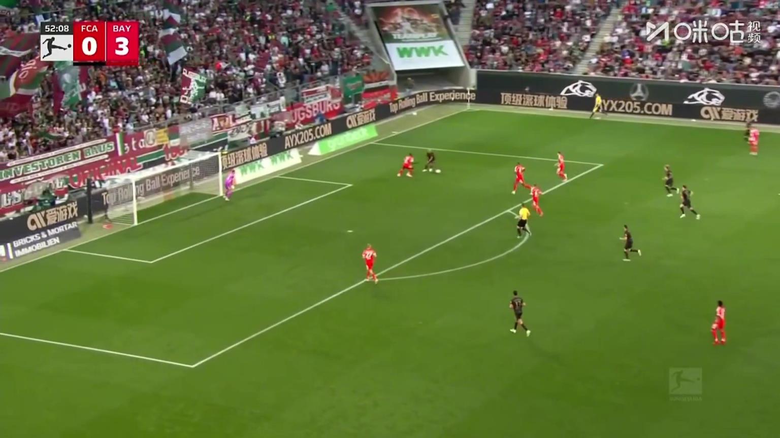 不能松懈啊！亚基奇凌空抽射破门，奥格斯堡扳回一球