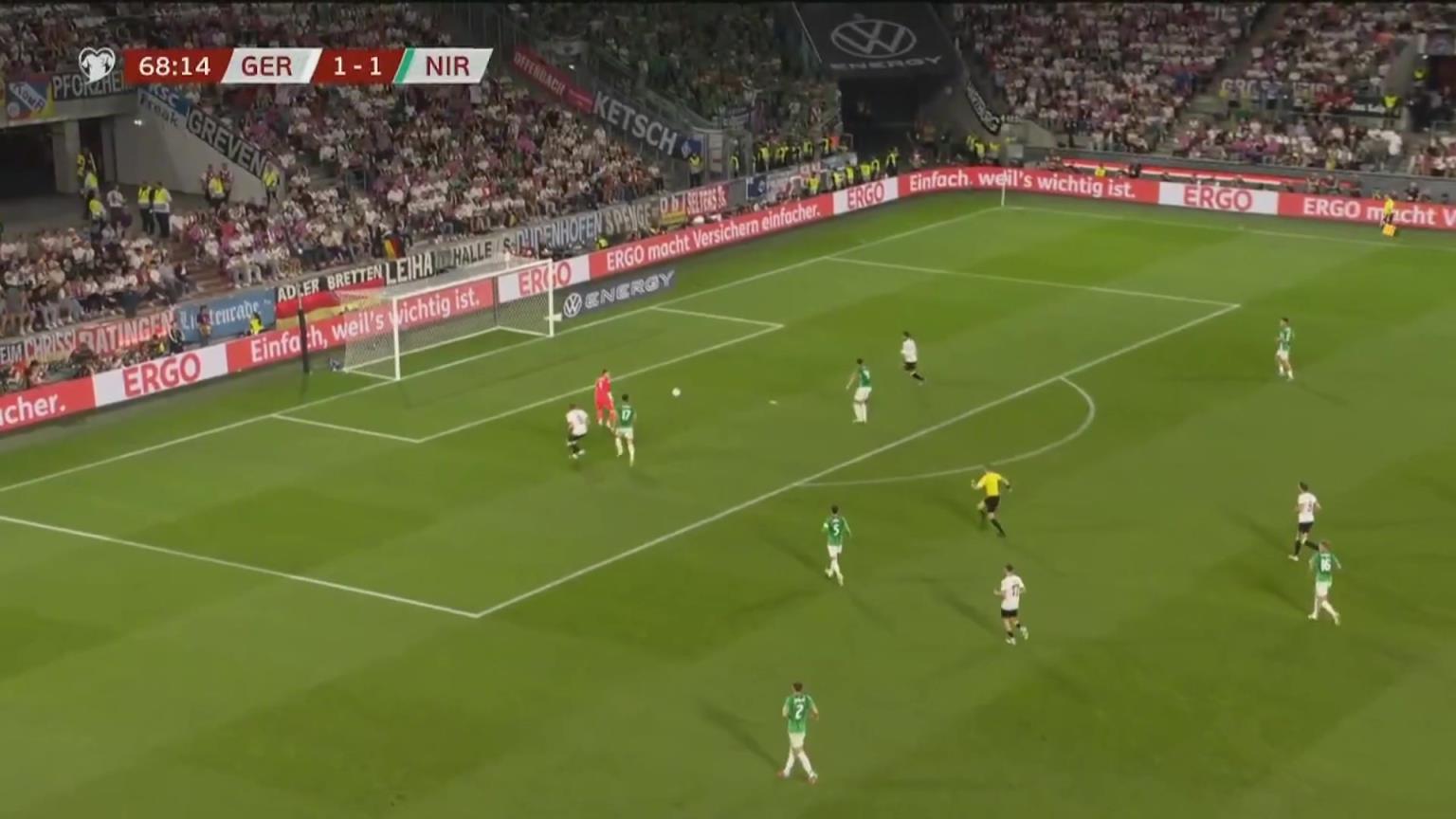 德国队再度领先！劳姆精准制导，阿米里包抄空门得手