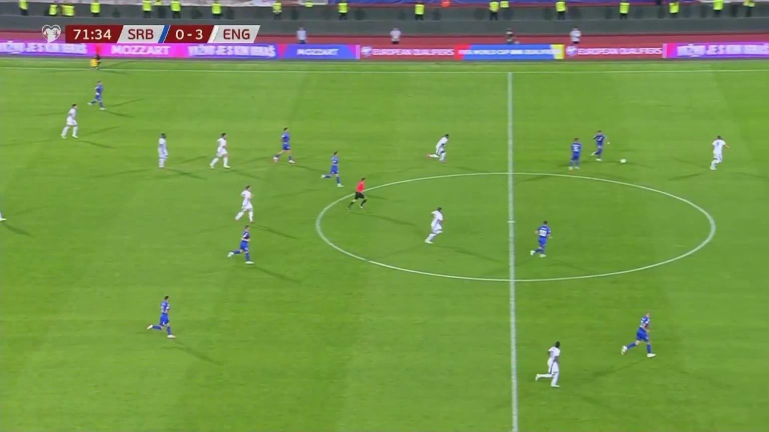 英格兰多打一人！米伦科维奇放倒凯恩，被直红罚下！