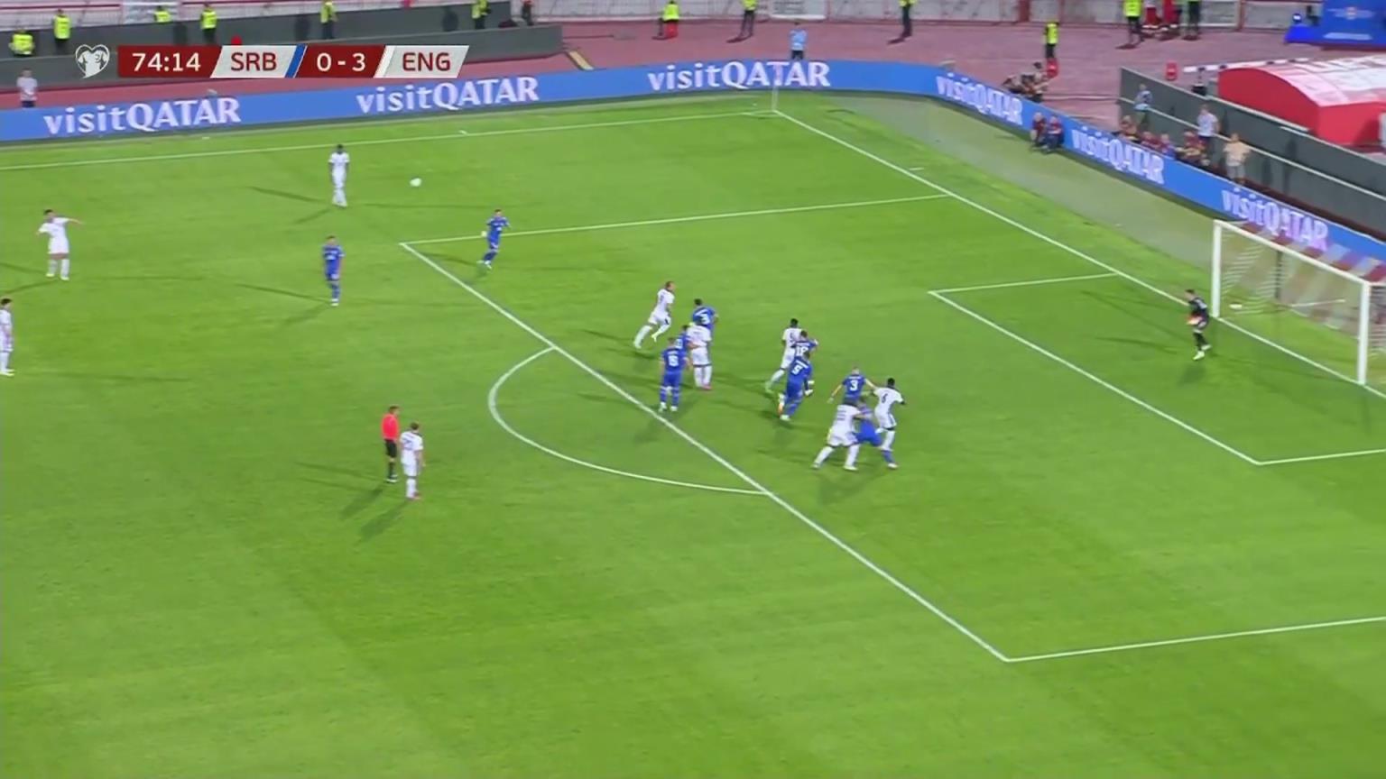 英格兰4-0领先！格伊任意球抢点破门，赖斯助攻双响